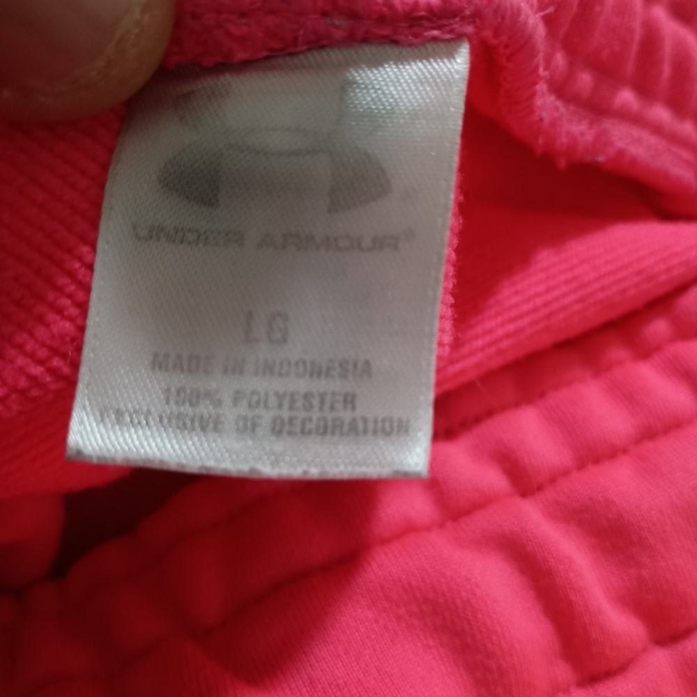 Under Armour Shorts Women's Size Large Color Pink Drawstrings Gym Athletics... - Picture 2 of 3